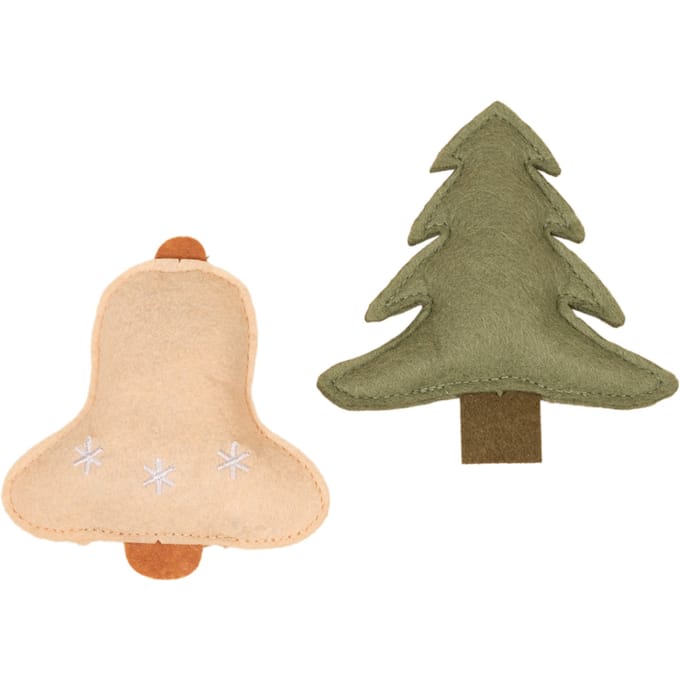 TIAKI kattenspeelset kerstboom & Bellen set van 2