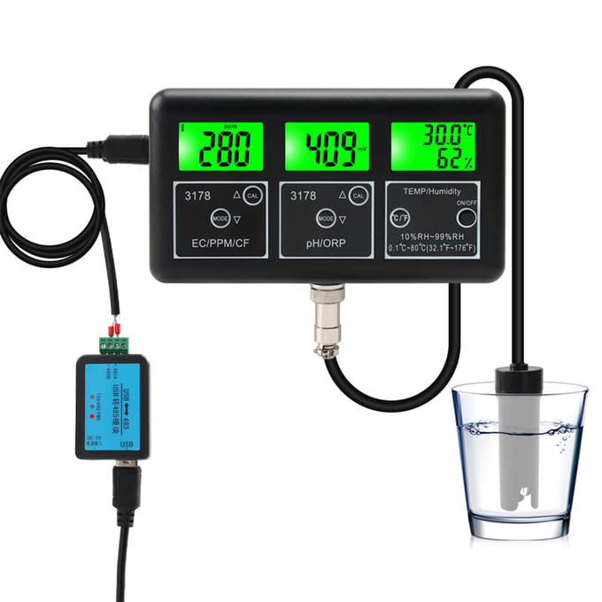 7 in 1 PH-meter voor Water Digitale Waterkwaliteitstester EC/TDS/PH/CF/ORP/Temperatuur/Vochtigheidsmeter EU plug