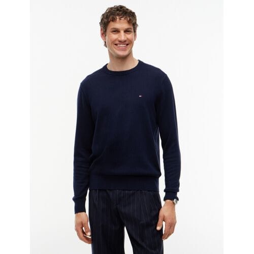 Tommy Hilfiger Tommy Hilfiger Pullover Pima Org Cotton/Cashmere Crew Neck Navy Blue  M