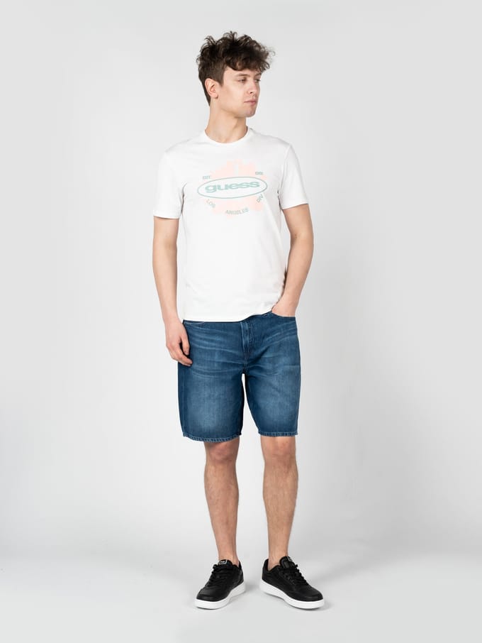Guess T-Shirt LA Logo Mannen Wit