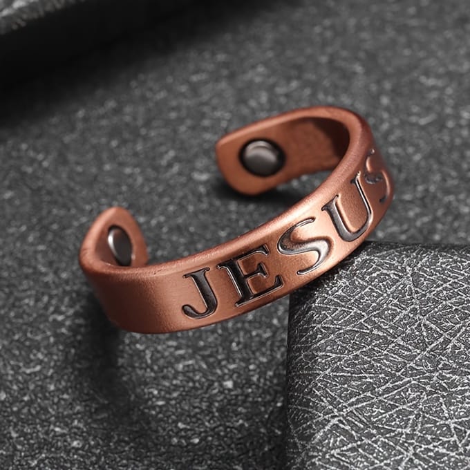 VANDAAG VERZONDEN - Ring - Christelijk - Jesus Jezus - Koper - 1 Size