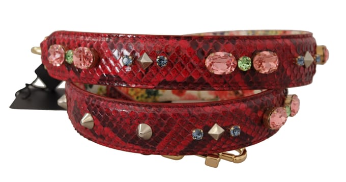 Dolce & Gabbana Elegante Rode Python Leren Tas Dames Schouderriem