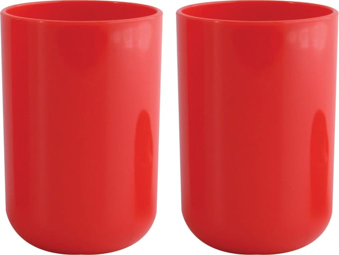 MSV Drinkbeker/limonadebeker - 4x - PS kunststof - rood - 490 ml - camping bekers