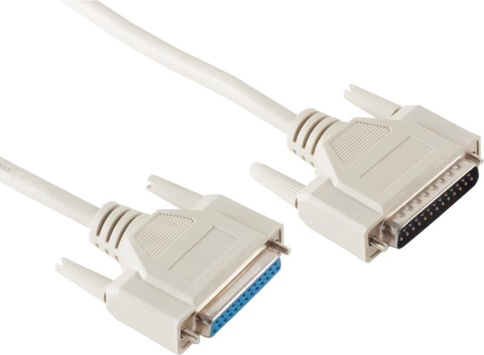 Seriële RS232 verlengkabel 25-pins SUB-D (m) - 25-pins SUB-D (v) / gegoten connectoren - 3 meter