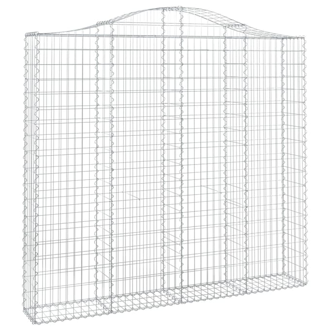vidaXL - Schanskorf - gewelfd - 200x30x180/200 - cm - gegalvaniseerd - ijzer