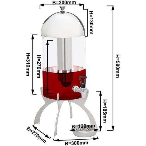 GGM Gastro Saftspender - 7 Liter - Chrom Zilver / Transparant