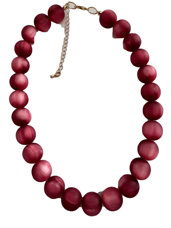 Petra's Sieradenwereld - Ketting rood 3D (1102)