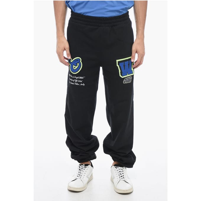 Geborduurde VARS-joggingbroek met patchwork in zwart