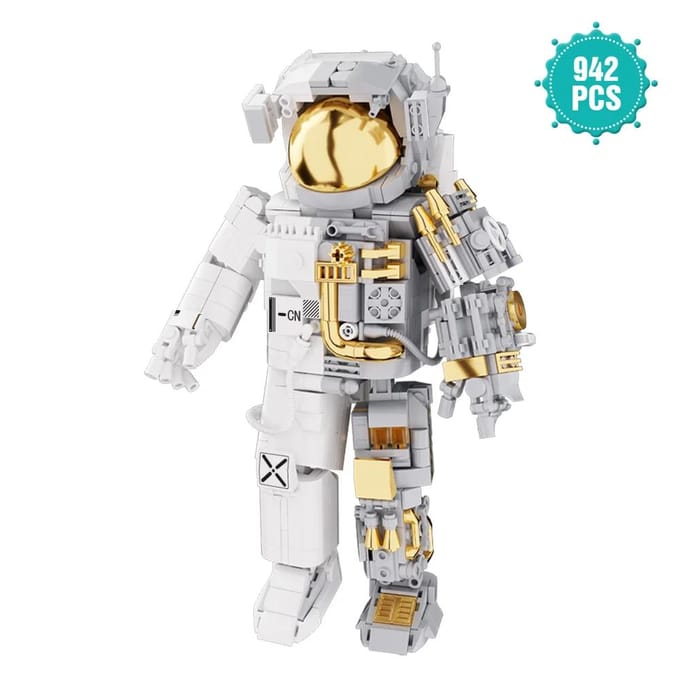 Briques de construction Astronaute de l'espace Spationaute Explorant Robot Aventure Modèle Figurine d'action Briques Jouet d'assemblage éducatif Cadeau pour enfant gray