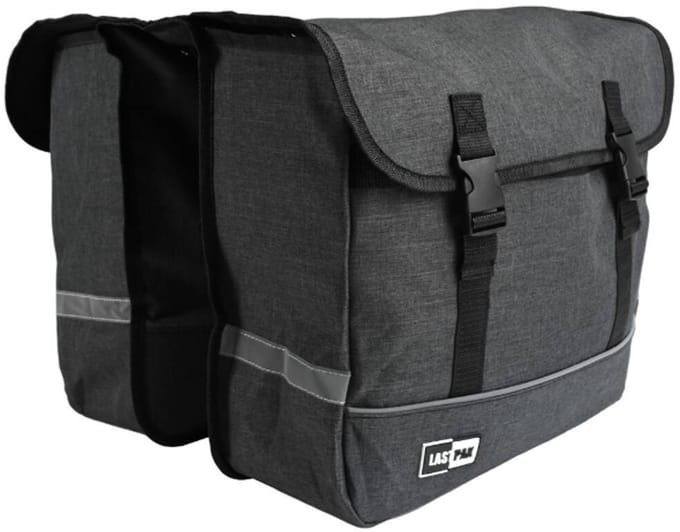 Lastpak Fietstas Dubbel - Canvas - 35 liter - Grijs