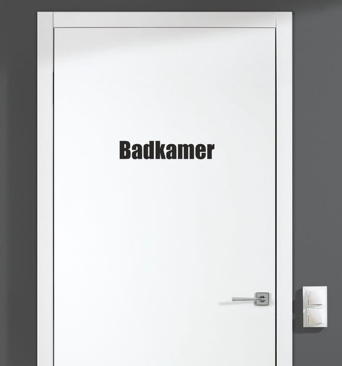 Deursticker - Badkamer - Zwart 17,5x3,5