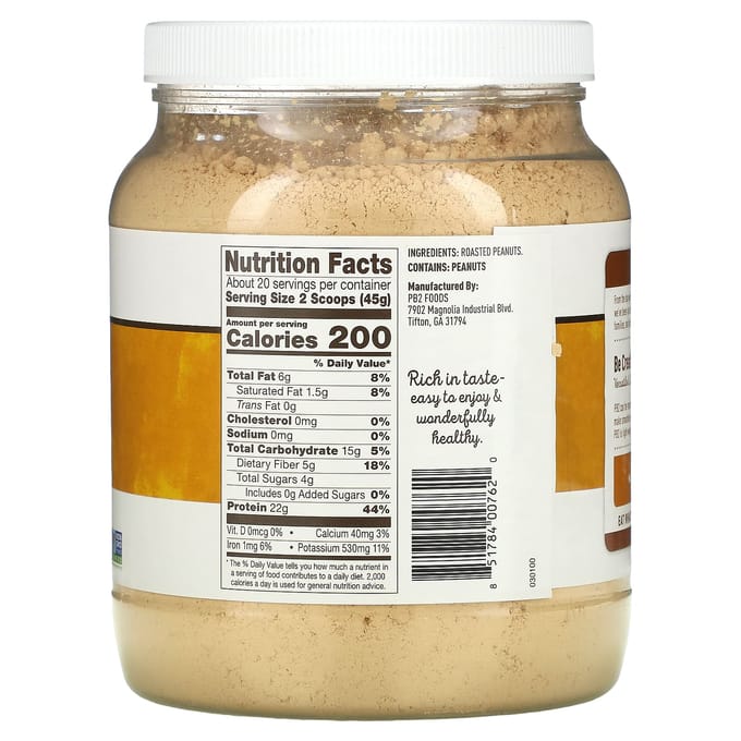 PB2 Foods, Puur Pinda Eiwit Eiwitpoeder, 2 lbs (907 gram)