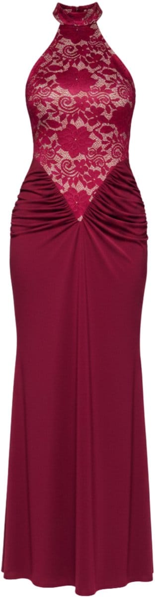 LARICA Jurk - Mouwloos - Rits - Gebloemd Bordeaux M