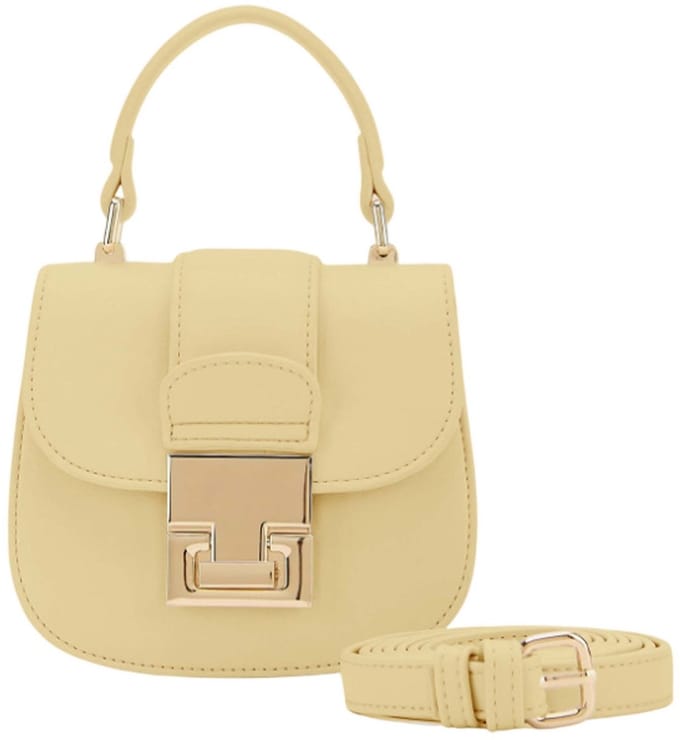 SEIDENFELT MANUFAKTUR Handtas Schoudertas Evje Mini Handbag Shy Yellow Geel