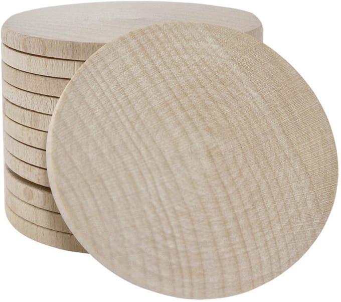 CombiCraft Blanco houten munten Ø50mm - 100 stuks