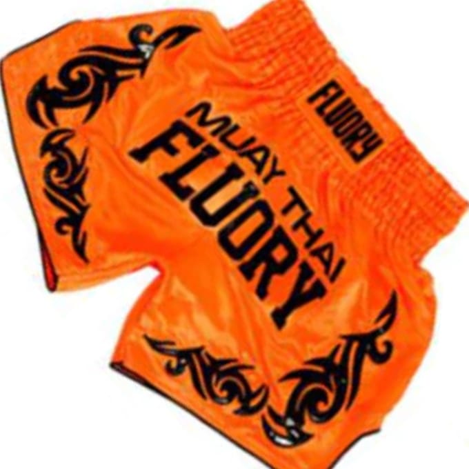 Fluory Muay Thai Kickboks Broek Neon Orange MTSF73 - M