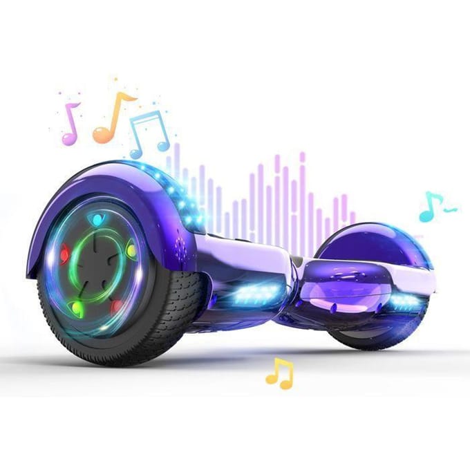 Hoverboard 6.5 Inch met Bluetooth en LED - RCB - Perfect Cadeau voor Kinderen Chroom Paars paars