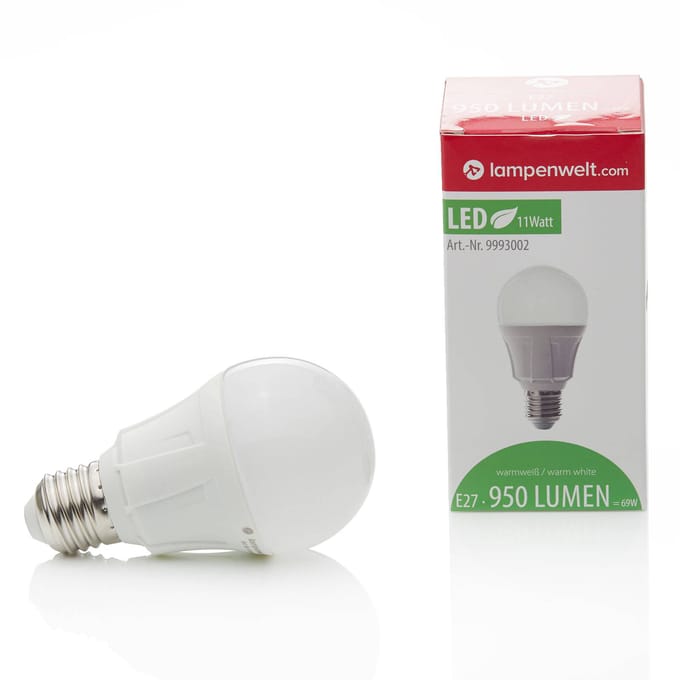 Lindby LED lamp, E27, 11 W, opaal, 3.000 K, 1.055 lm