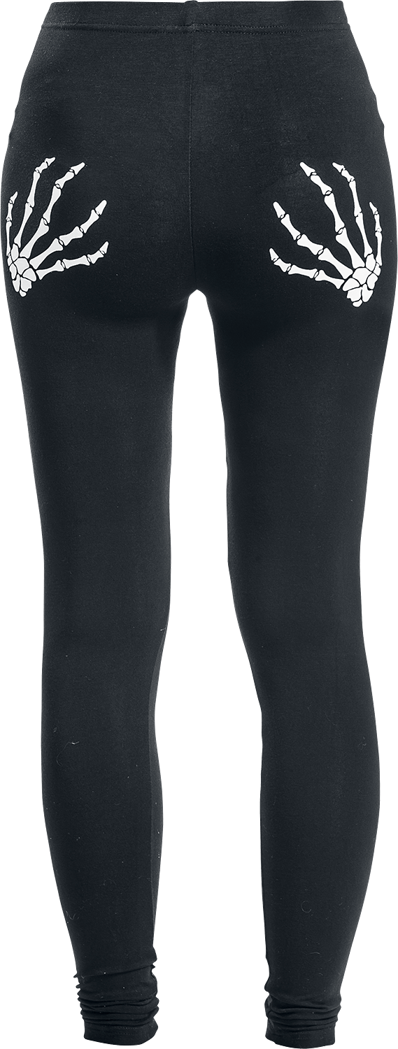 Banned - Gothic Legging - Slashed Skull - S tot XL - voor Vrouwen - zwart
