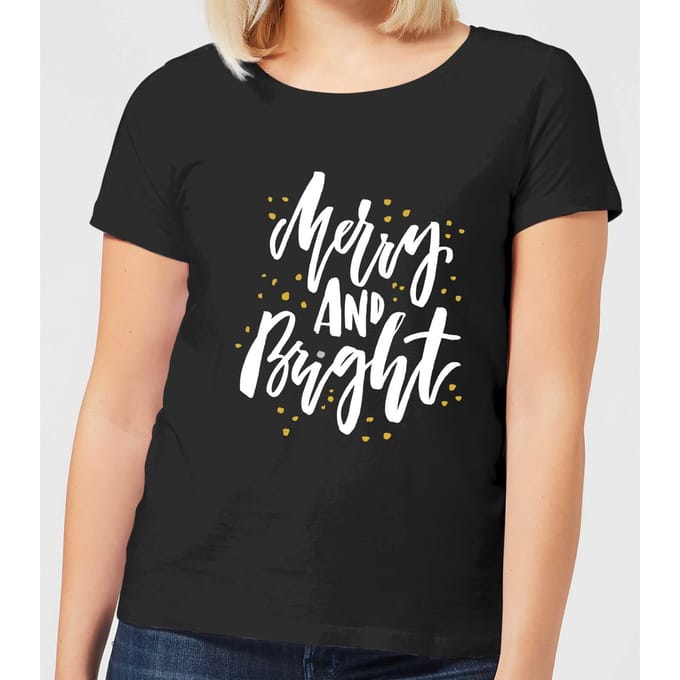 Merry and Bright Women's T-Shirt - Black - 3XL