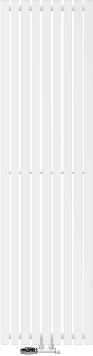 Badkamer radiator middenaansluiting 480x1800 mm wit met muuraansluitset LuxeBath