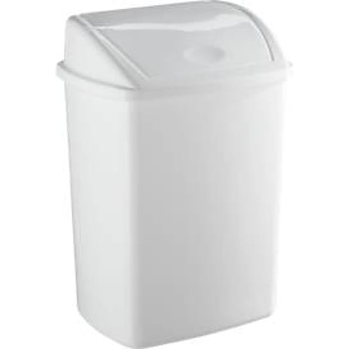 Afvalbak met Swingdeksel - B 272 x D 352 x H 480 mm - 25 liter - wit