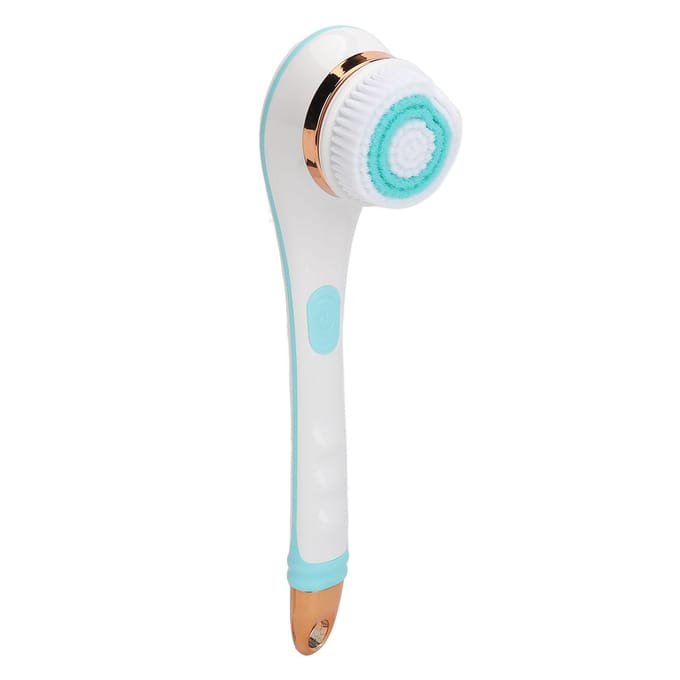 Brosse Électrique pour le Corps Rechargeable Manche Long Gommage de Bain Multifonctionnel Massant Laveur de Douche vert