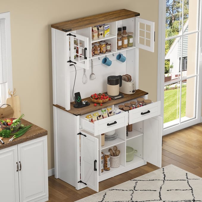 STILVORA Dressoirs - Kommode Met 4 Deuren En 2 Laden - Stijlvol Buffetkastje - 140x39x90 cm - MDF - Wit