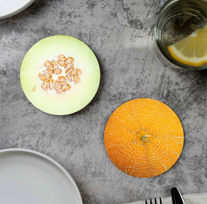 GR onderzetters voor glazen - Melon - Honey - Vinyl - 6st