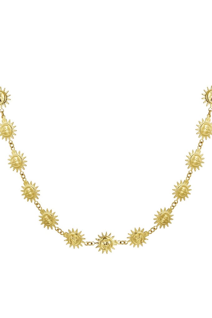 Bijoutheek Collier Zon Maan Goud