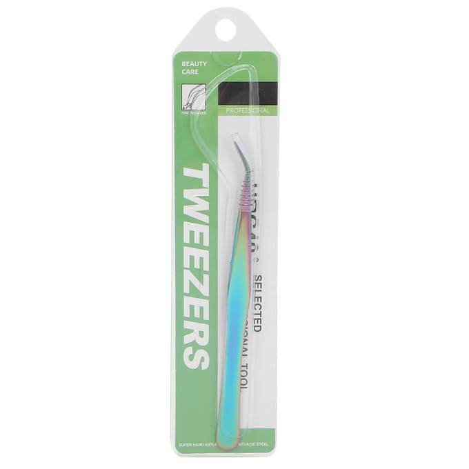 Pinces à cils professionnelles Acier inoxydable Extensions de cils Greffage Outils de maquillage(Multicolore white