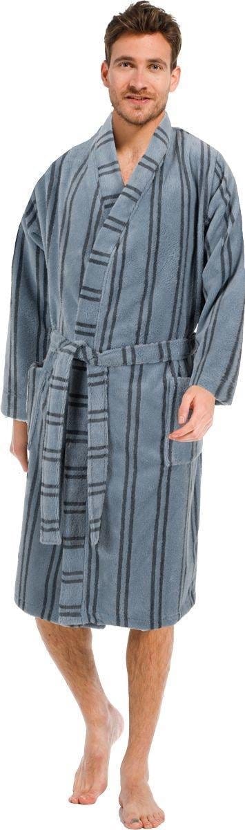 Pastunette heren badjas Bamboe Light Blue - 120CM - M - Blauw