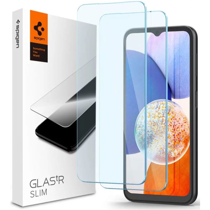 Spigen Screen Protector Geschikt voor Samsung Galaxy A14 5G - Glas tR Slim Tempered Glass - AGL05971 - 2 Pack