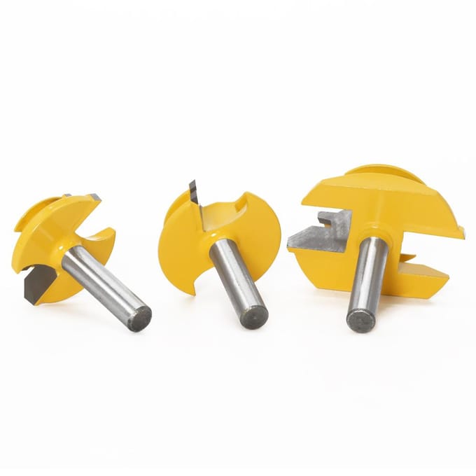 3 stuks sponningfreesbitset 8mm schacht met 12,7mm 16mm 19,05mm hoogte sleufsnijder freesbit hout 3pcs