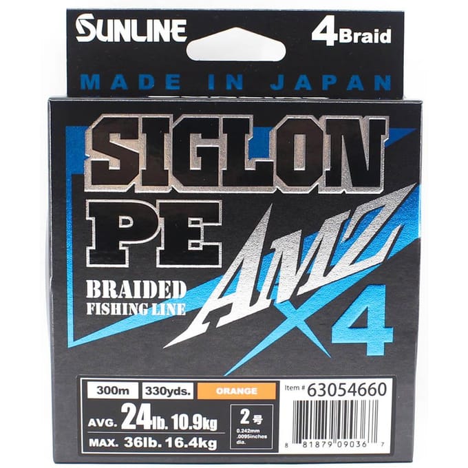 Sunline PE Line X4 Siglon AMZ 300M PE 2 24LB Orange (0367) orange