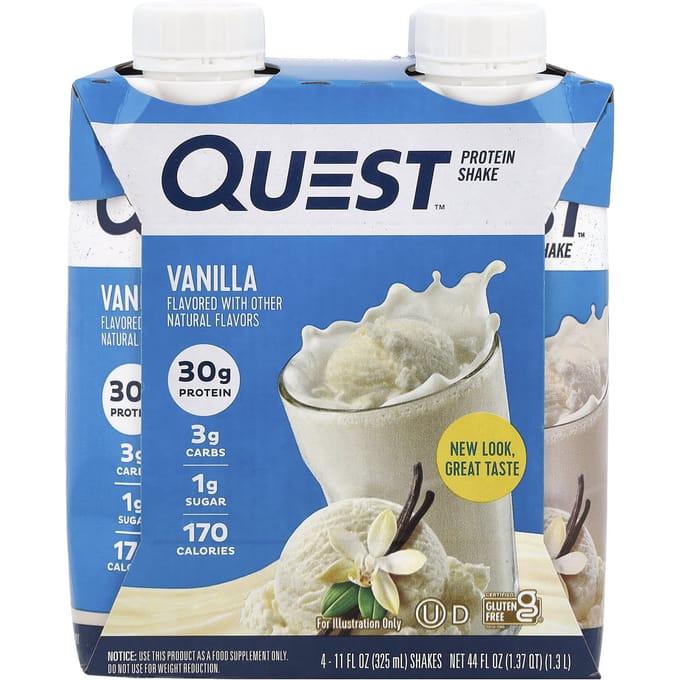 Quest Nutrition, Eiwitshake, Vanille, 4 Stuks, 325 ml (325 ml) Elk