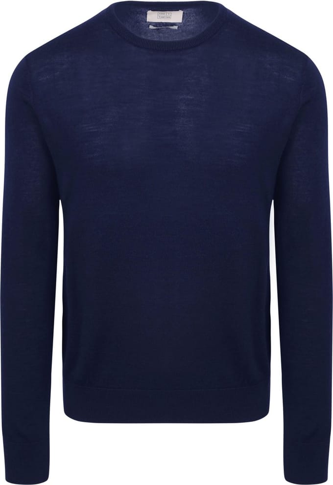 King Essentials The John Pullover Merino Navy - Maat M - Heren - Pullovers