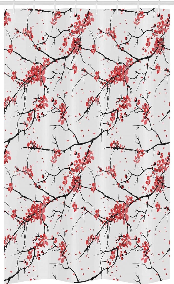 ABAKUHAUS douchegordijn 120x180 cm – koraal zwart, 100% polyester