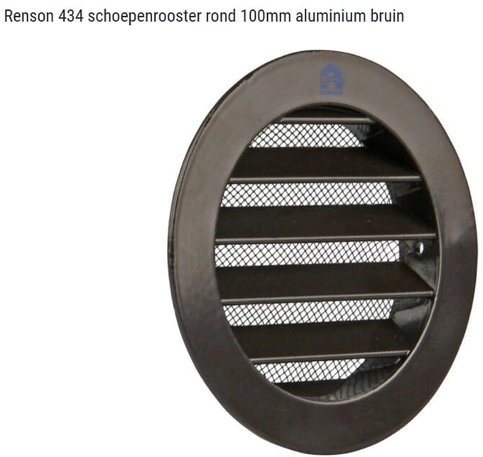 Renson 434 schoepenrooster rond 100mm aluminium bruin