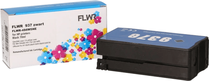FLWR HP 937e - Zwart XL - voor Officejet pro 9130 - 9130 - 9720 - 9730