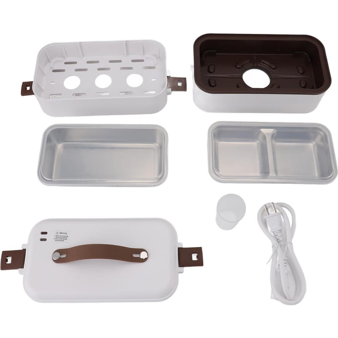 Boîte à déjeuner électrique Multifonctionnel Système de chauffage à température constante Sûr Portable Chauffé Alimentaire L gray