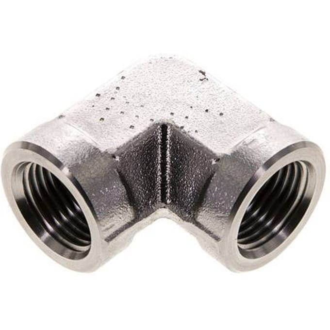 1/2'' NPT RVS L-Fitting 90graden 210 Bar - Hydrauliek - FL2E-F-S-012N