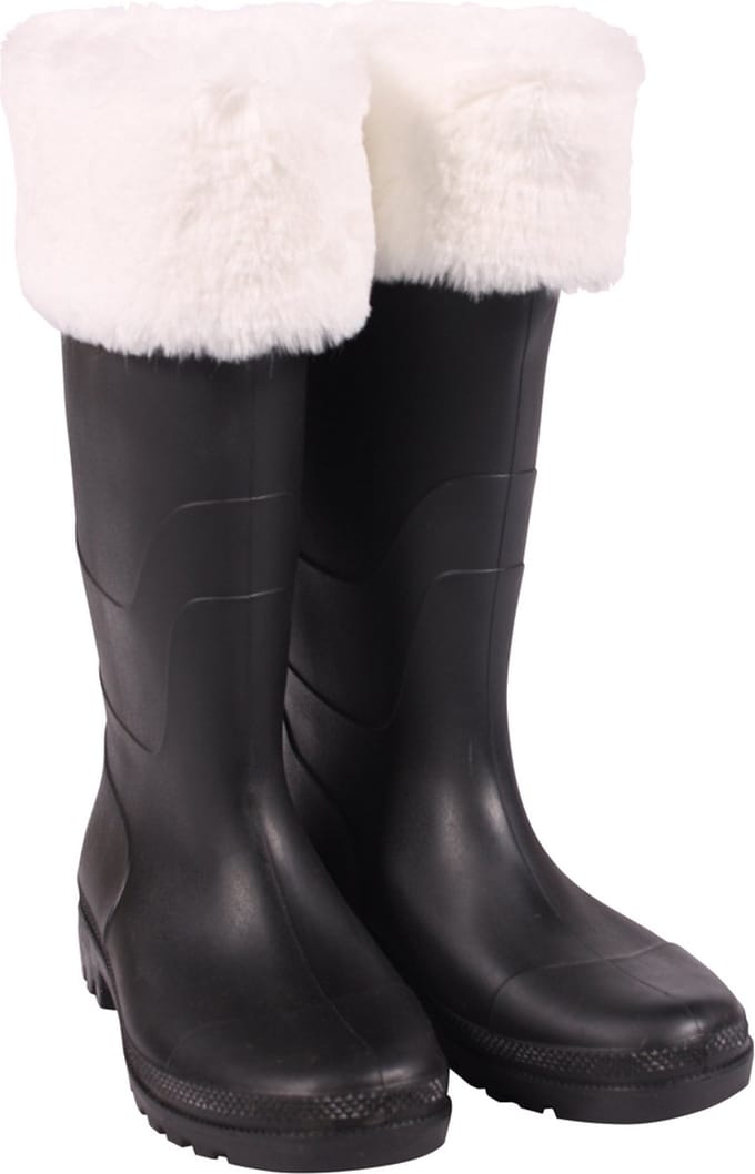 Witbaard Kerstlaarzen Deluxe Rubber/imitatiebont Zwart/wit Mt 43