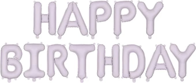 Happy Birthday Ballonnen Set Mat Paars