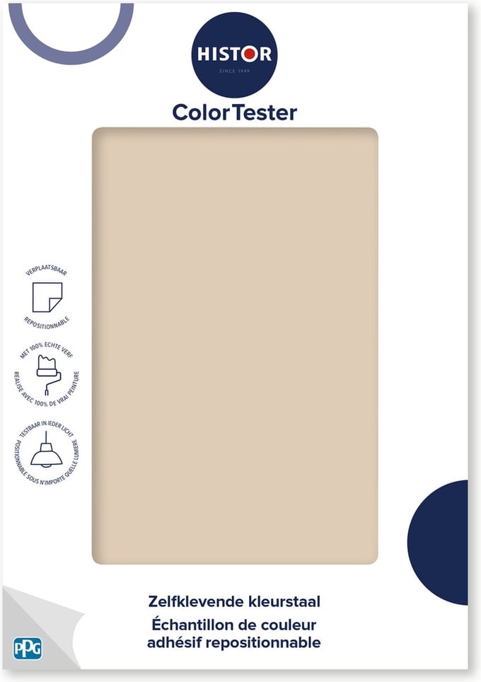 Histor Kleurtester Mat - Dekkend - Makkelijk te Verwijderen - Kleurecht - Seriously Sand - Beige