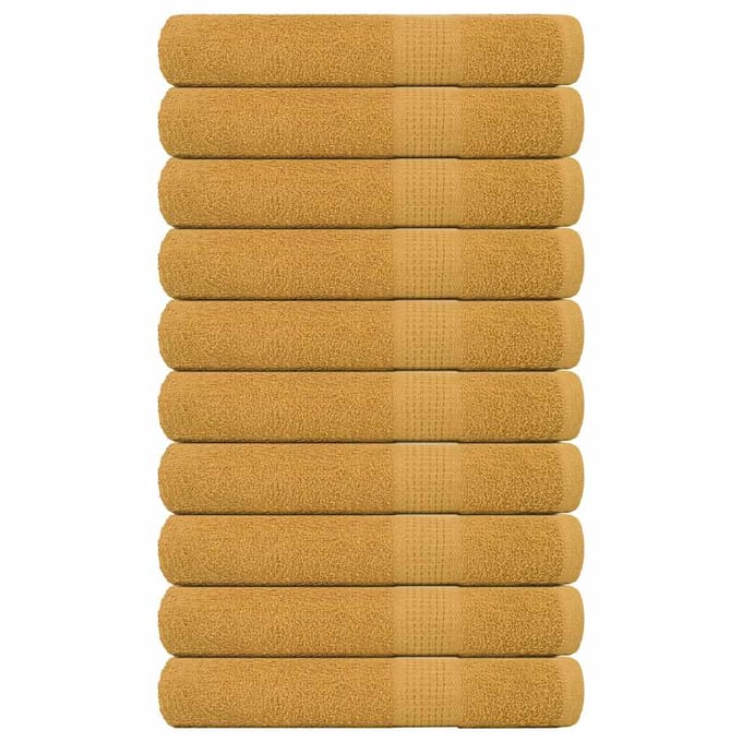 vidaXL - Handdoeken - FROGN - 10 - st - 100x200 - cm - 360 - g/m² - goud