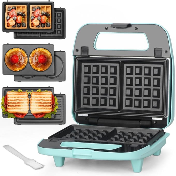 Wafelijzer met Verwisselbare Platen - Contact Grill - Tosti Apparaat