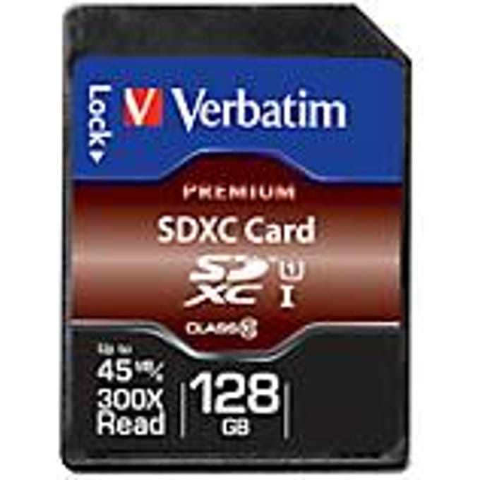 Verbatim geheugenkaart SDHC/SDXC Premium, opslagcapaciteit 128 GB