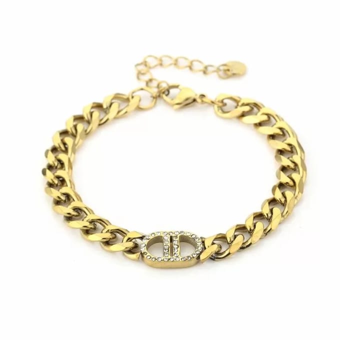 Bijoutheek Armband Good Life Witte Stenen Goud