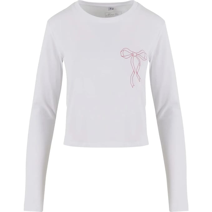 T-shirt met lange mouwen Miss Tee Bow Oneliner